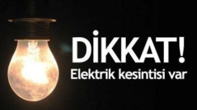 Pazar Günü Elektrikler Kesilecek