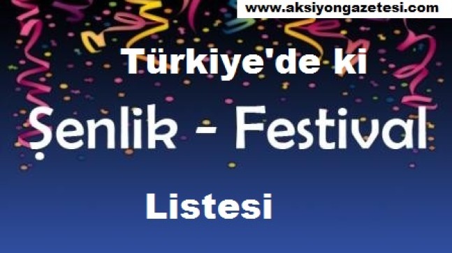 Türkiye Şenlik Festival Listesi
