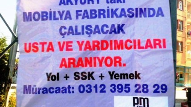 Mobilya Fabrikasına İşçi Alacak